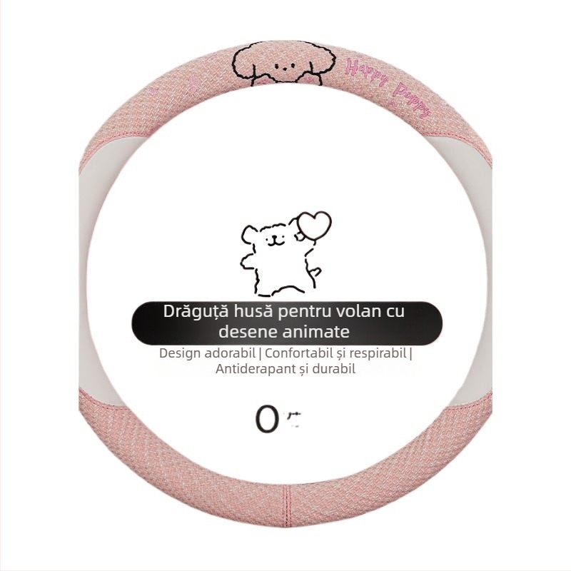 Kaiade Pernuțe pentru curea de siguranță din bumbac și in, cu design cu cățeluș desen animat, confort pe tot anul