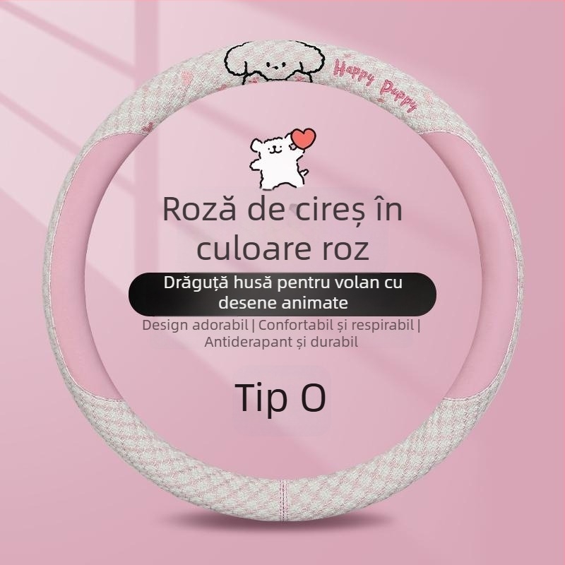 Kaiade Pernuțe pentru curea de siguranță din bumbac și in, cu design cu cățeluș desen animat, confort pe tot anul