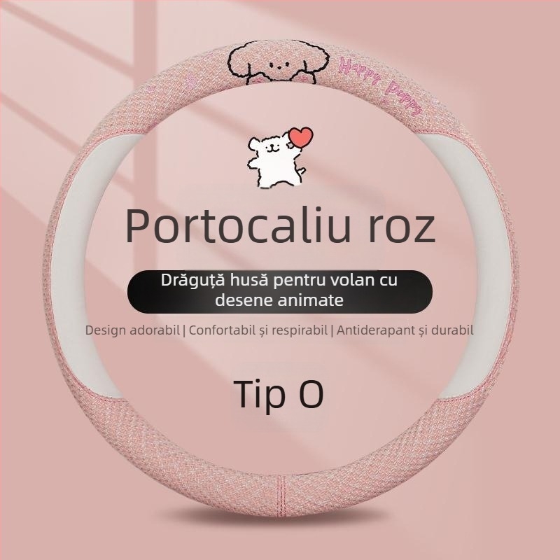 Kaiade Pernuțe pentru curea de siguranță din bumbac și in, cu design cu cățeluș desen animat, confort pe tot anul