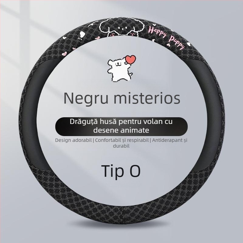 Kaiade Pernuțe pentru curea de siguranță din bumbac și in, cu design cu cățeluș desen animat, confort pe tot anul