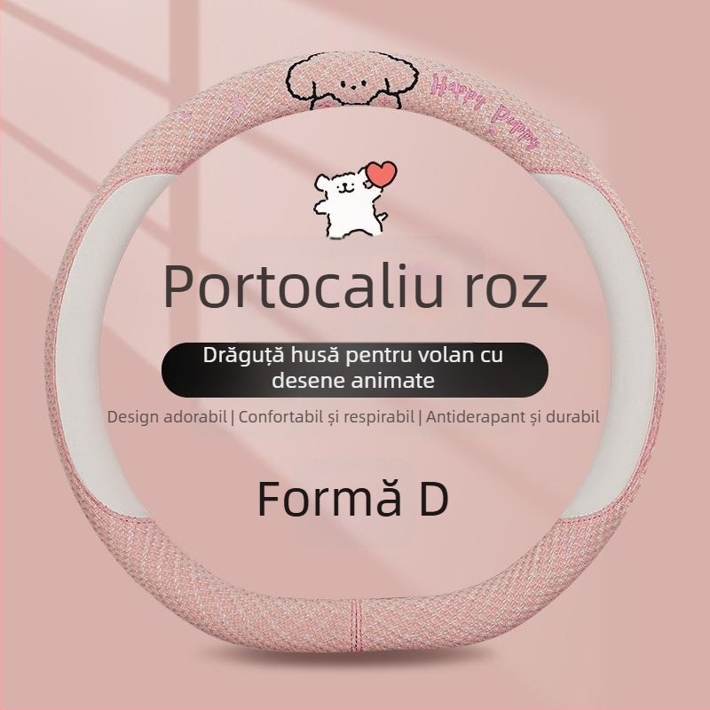 Kaiade Pernuțe pentru curea de siguranță din bumbac și in, cu design cu cățeluș desen animat, confort pe tot anul