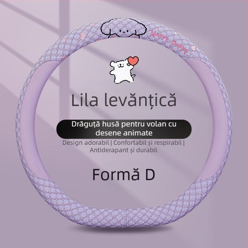 Kaiade Pernuțe pentru curea de siguranță din bumbac și in, cu design cu cățeluș desen animat, confort pe tot anul