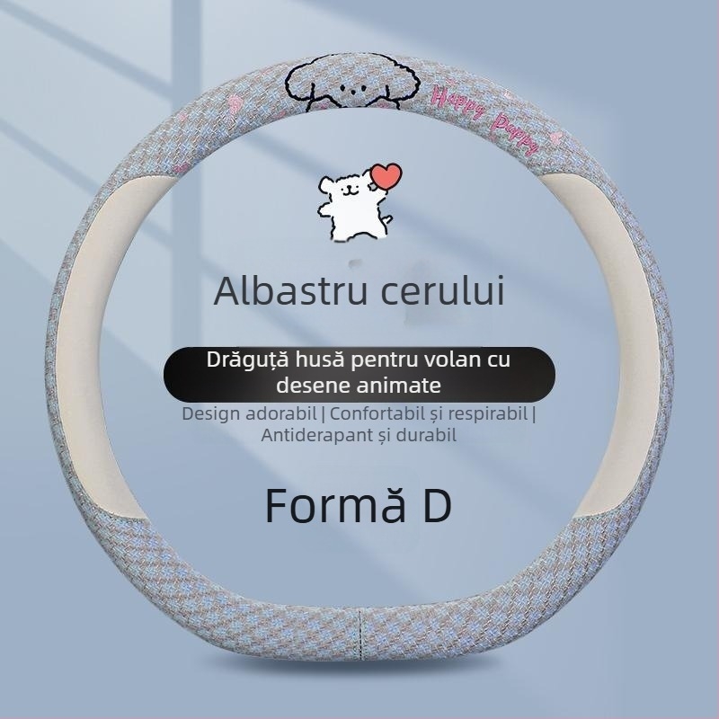 Kaiade Pernuțe pentru curea de siguranță din bumbac și in, cu design cu cățeluș desen animat, confort pe tot anul