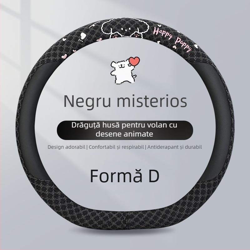 Kaiade Pernuțe pentru curea de siguranță din bumbac și in, cu design cu cățeluș desen animat, confort pe tot anul