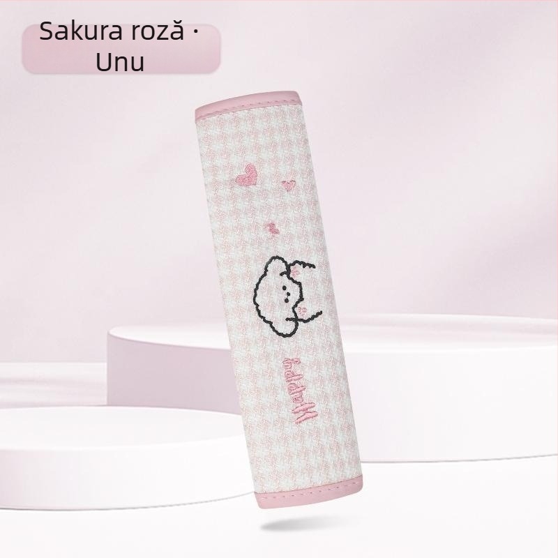 Kaiade Pernuțe pentru curea de siguranță din bumbac și in, cu design cu cățeluș desen animat, confort pe tot anul