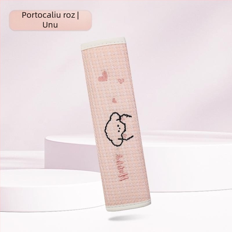 Kaiade Pernuțe pentru curea de siguranță din bumbac și in, cu design cu cățeluș desen animat, confort pe tot anul