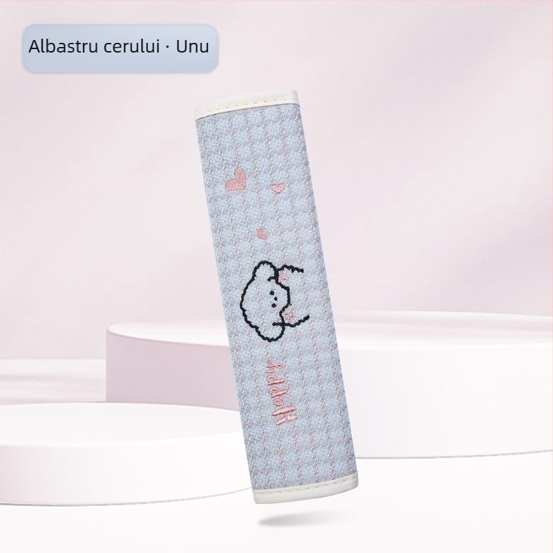 Kaiade Pernuțe pentru curea de siguranță din bumbac și in, cu design cu cățeluș desen animat, confort pe tot anul