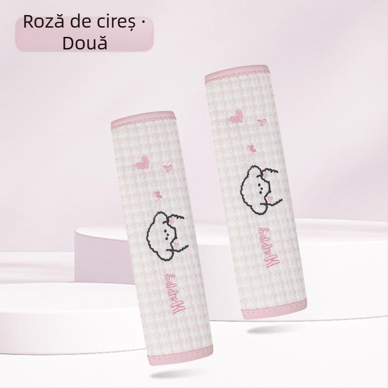 Kaiade Pernuțe pentru curea de siguranță din bumbac și in, cu design cu cățeluș desen animat, confort pe tot anul