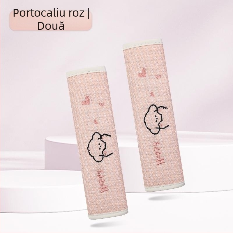 Kaiade Pernuțe pentru curea de siguranță din bumbac și in, cu design cu cățeluș desen animat, confort pe tot anul