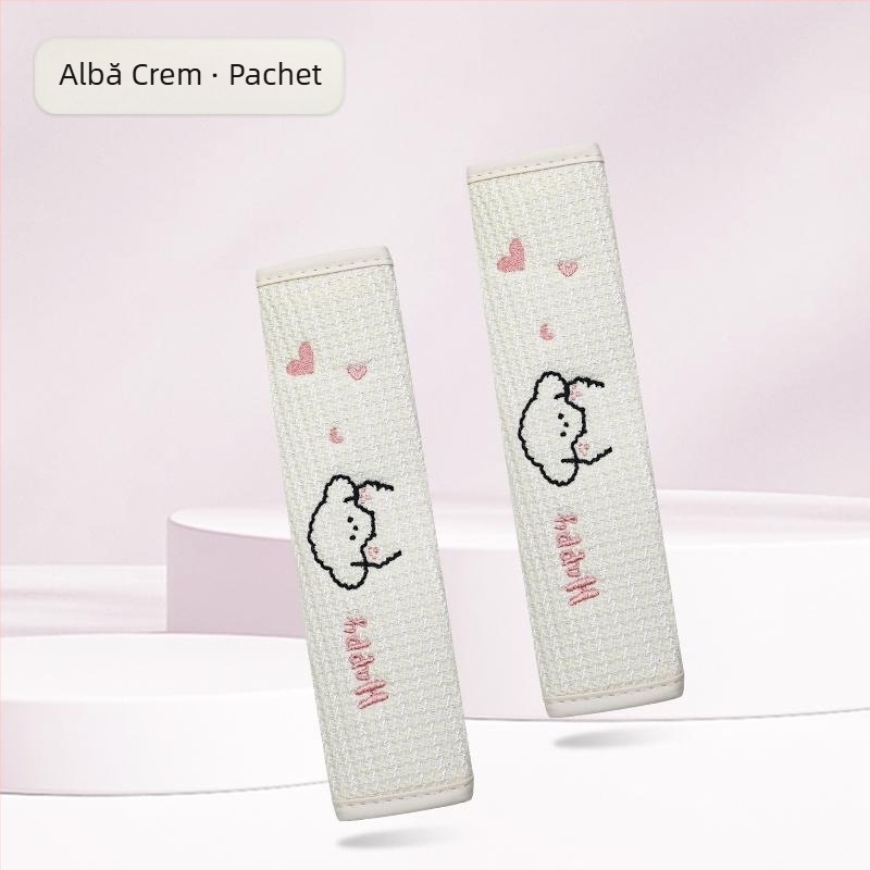 Kaiade Pernuțe pentru curea de siguranță din bumbac și in, cu design cu cățeluș desen animat, confort pe tot anul