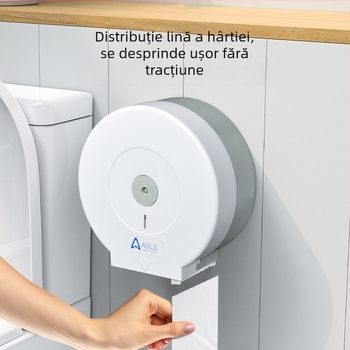 Suport montat pe perete pentru rolă de hârtie igienică, ABS, model AQ-507, impermeabil și multifuncțional, 12 buc/pachet