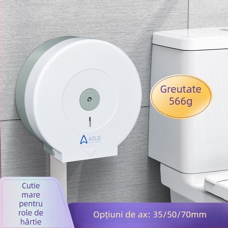 Suport montat pe perete pentru rolă de hârtie igienică, ABS, model AQ-507, impermeabil și multifuncțional, 12 buc/pachet