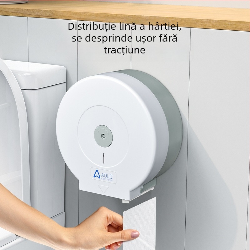 Suport montat pe perete pentru rolă de hârtie igienică, ABS, model AQ-507, impermeabil și multifuncțional, 12 buc/pachet