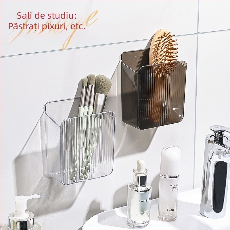 Organizator pentru cosmetice și pensule, model mare, rășină, model cu dungi, capacitate 2L