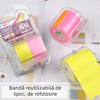 Note adezive în rolă cu suport pentru bandă, marca N times post, model 36540, material: hârtie, formă: rolă, adeziv: da
