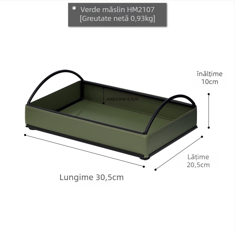 Cutie de depozitare pentru birou, construcție din fier, HM2107, capacitate 1 L, Rear Wood