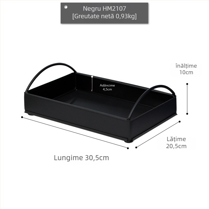 Cutie de depozitare pentru birou, construcție din fier, HM2107, capacitate 1 L, Rear Wood