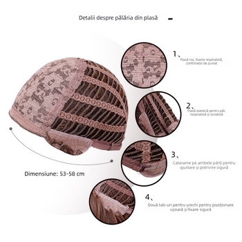 Perucă cu păr scurt buclat, model wl1006-1, stil dulce japonez și coreean, mătase autohtonă, breton drept