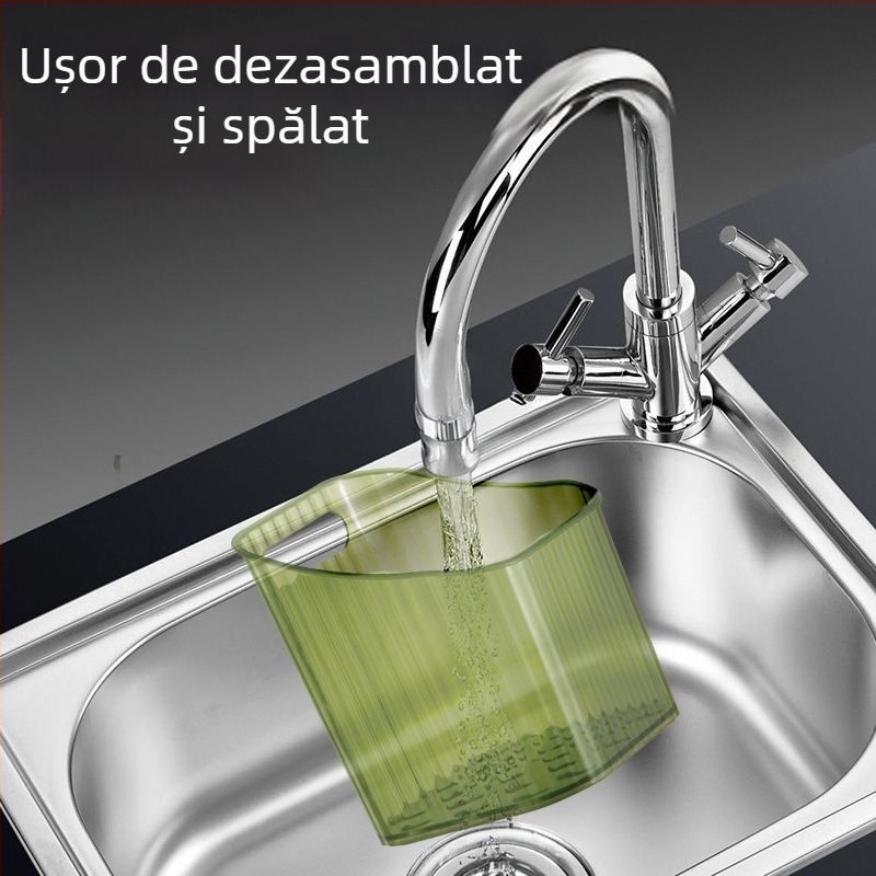 Organizator de bucătărie montat pe perete pentru ceapă, ghimbir și usturoi – recipient din plastic, montaj fără găuri, design modern minimalist, greutate 50 g