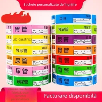 Etichete medicale autoadezive pentru tuburi: tuburi de hrănire, tuburi gastrice, sonde urinare, tuburi de administrare a medicamentelor, tuburi de drenaj; Cod produs: 1009977403; Marcă: other; Tip: etichete scrise de mână; Import: Nu; IP autorizat: Nu