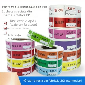 Etichete medicale autoadezive pentru tuburi: tuburi de hrănire, tuburi gastrice, sonde urinare, tuburi de administrare a medicamentelor, tuburi de drenaj; Cod produs: 1009977403; Marcă: other; Tip: etichete scrise de mână; Import: Nu; IP autorizat: Nu