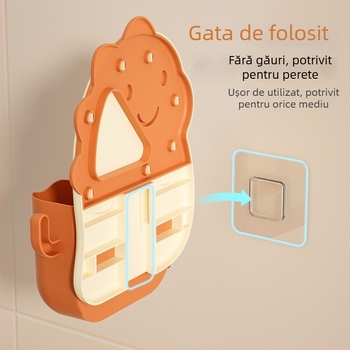 Organizator montat pe perete pentru baie, fără găuri, fără capac, PP material, multifuncțional