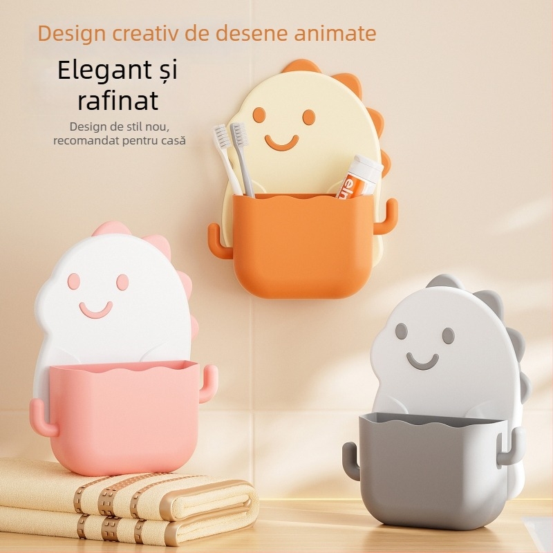 Organizator montat pe perete pentru baie, fără găuri, fără capac, PP material, multifuncțional