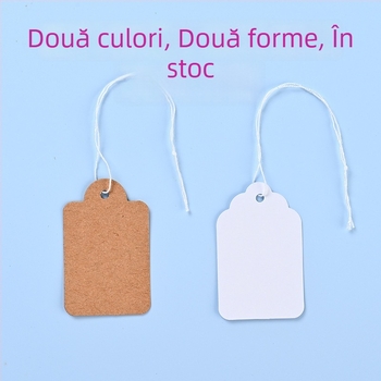 Etichetă cadou din hârtie kraft, cu sfoară de bumbac, scriere manuală posibilă, personalizare disponibilă, imprimare offset color, 500 buc.