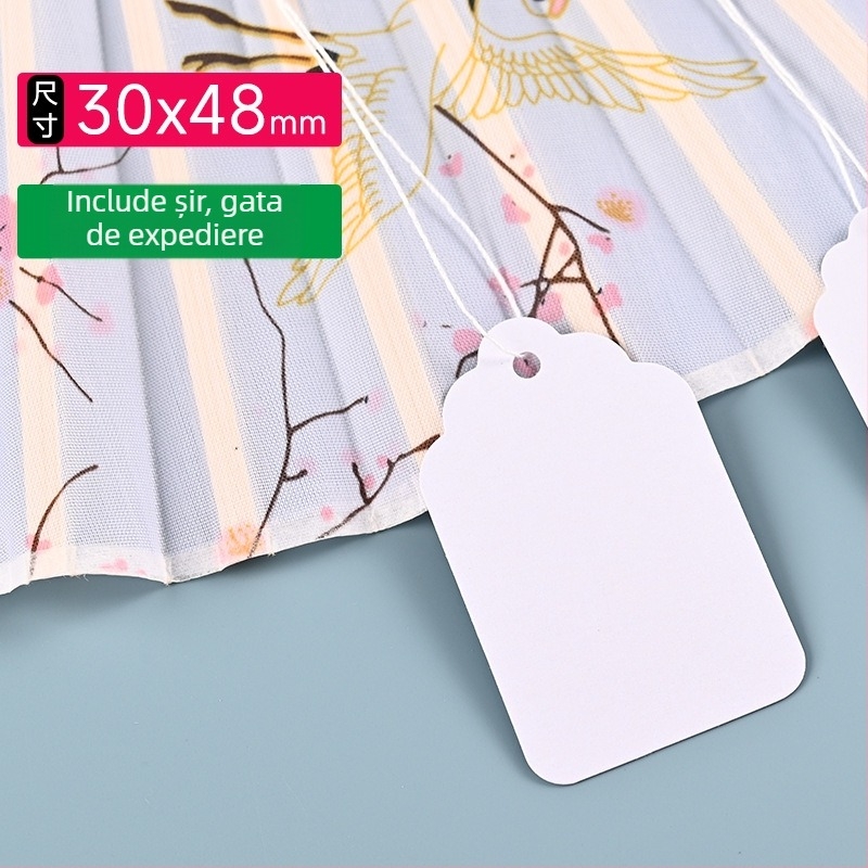 Etichetă cadou din hârtie kraft, cu sfoară de bumbac, scriere manuală posibilă, personalizare disponibilă, imprimare offset color, 500 buc.