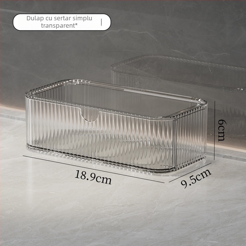 Cutie de depozitare pentru cosmetice din PET cu separatoare, design modern minimalist, pentru baie și dormitor, modele JW3215 JW3216