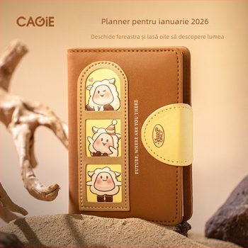 Jurnal cu stil animal, desen animat drăguț — Brand: Cagie/kajie; Copertă: piele artificială; Hârtie: celuloză din lemn; Greutate hârtie: 100 g/m²; Pagini: 100–200