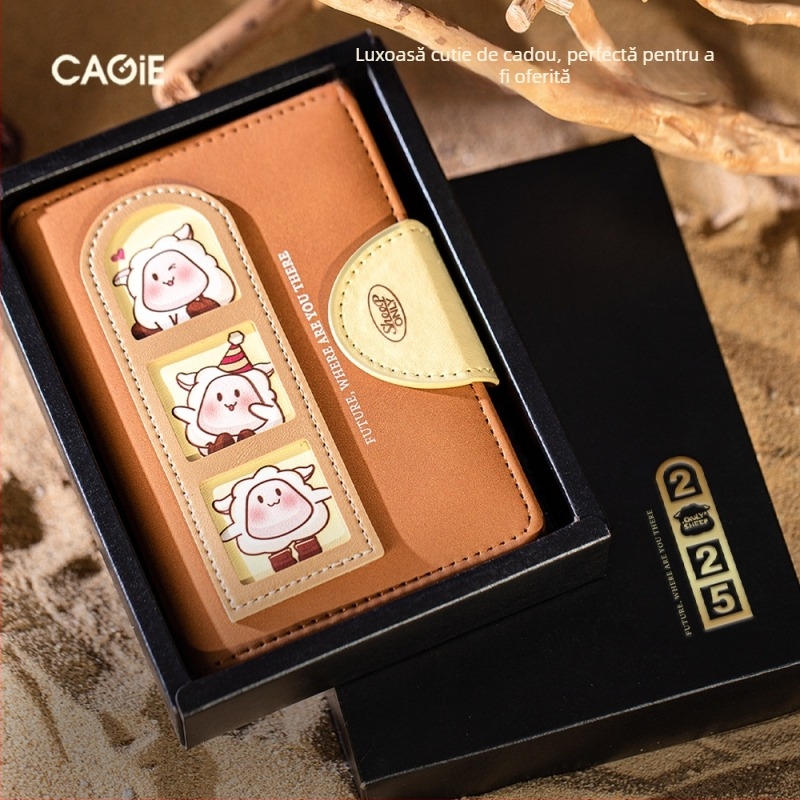 Jurnal cu stil animal, desen animat drăguț — Brand: Cagie/kajie; Copertă: piele artificială; Hârtie: celuloză din lemn; Greutate hârtie: 100 g/m²; Pagini: 100–200