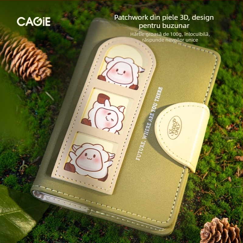 Jurnal cu stil animal, desen animat drăguț — Brand: Cagie/kajie; Copertă: piele artificială; Hârtie: celuloză din lemn; Greutate hârtie: 100 g/m²; Pagini: 100–200