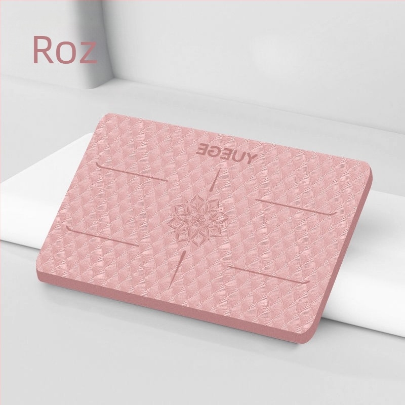 Covor de yoga pentru antrenament de bază și echilibru, cu pernă groasă pentru cot și genunchi, TPES material, grosime 6 mm