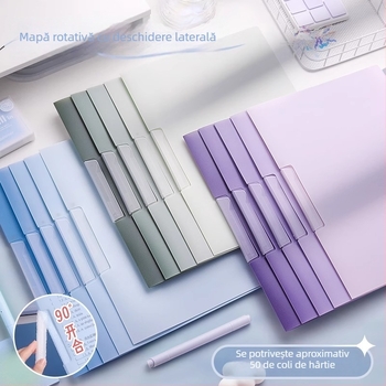 Fișier cu clip rotativ pe tijă și inserții transparente, din plastic — Yitong CY-6068-W