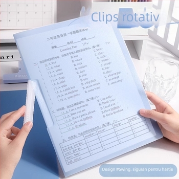 Fișier cu clip rotativ pe tijă și inserții transparente, din plastic — Yitong CY-6068-W