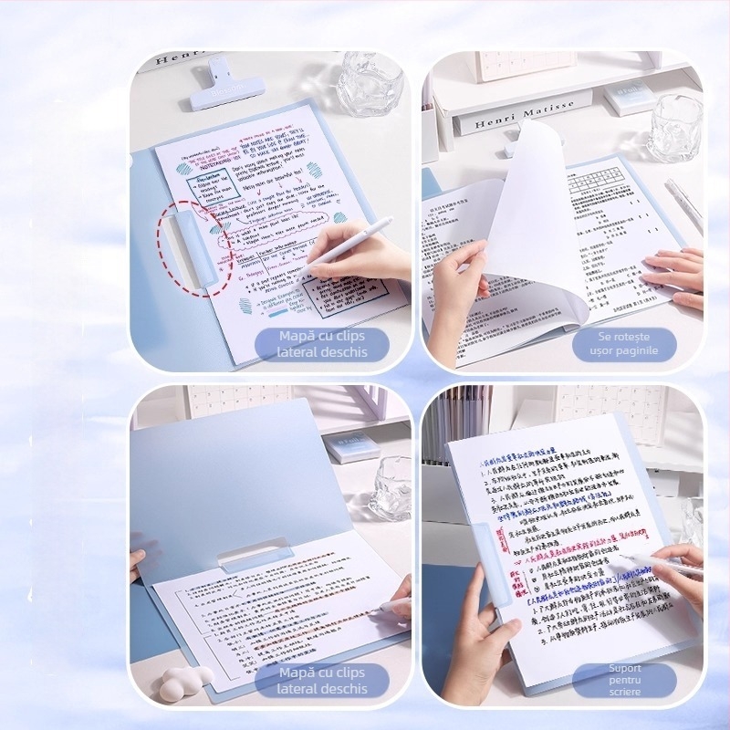 Fișier cu clip rotativ pe tijă și inserții transparente, din plastic — Yitong CY-6068-W