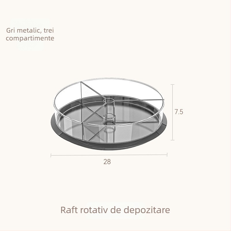 Raft rotativ pentru condimente, de birou — suport multifuncțional pentru bucătărie, din plastic