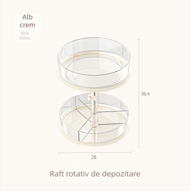 Raft rotativ pentru condimente, de birou — suport multifuncțional pentru bucătărie, din plastic