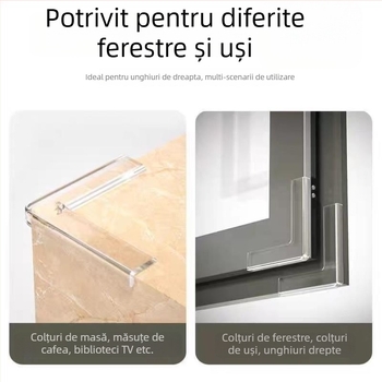 Protector de colț din silicon pentru ferestre și mese — unghi drept, protecție anti-coliziune, utilizare în interior