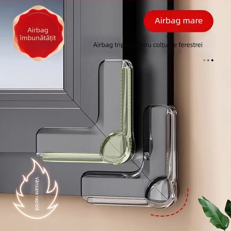 Protector de colț din silicon pentru ferestre și mese — unghi drept, protecție anti-coliziune, utilizare în interior