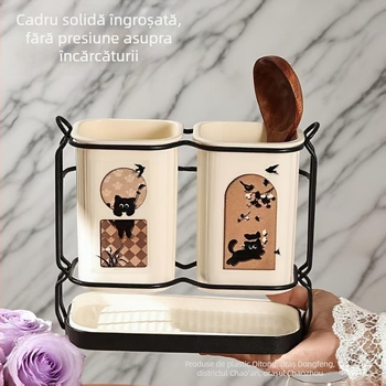 Suport pentru bețișoare de bucătărie, cu drenaj de apă și rezistență la mucegai, stil chinezesc nou, din plastic, montaj pe perete