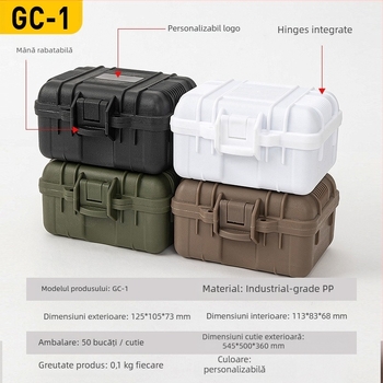 Cutie etanșă de depozitare a uneltelor, plastic PP, turnare prin injecție, grosime perete 3 mm, încărcare 200, model GC-1