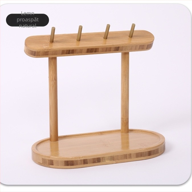 Suport din lemn pentru chei, organizator de bijuterii pentru desktop — stil scandinav, multifuncțional, un singur nivel