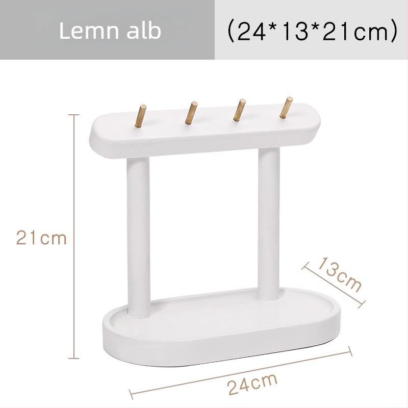 Suport din lemn pentru chei, organizator de bijuterii pentru desktop — stil scandinav, multifuncțional, un singur nivel