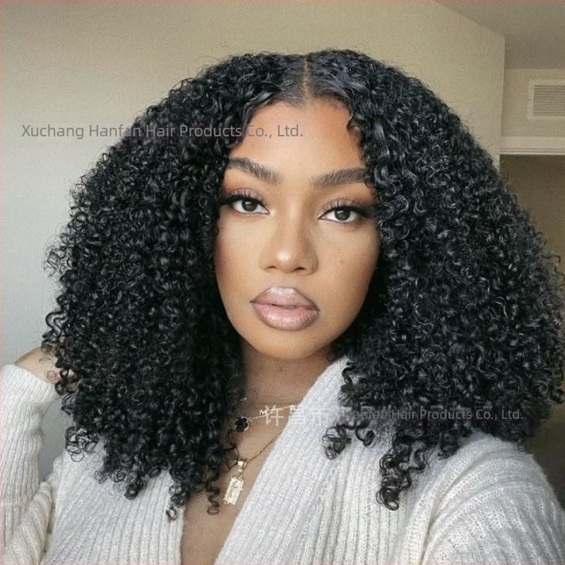 Perucă bob cu bucle Jerry, 100% păr uman, dantelă lucrată manual, bucle, poate fi vopsită