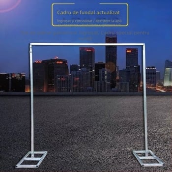 Stativ de fundal pentru nuntă, cadru telescopic, țeavă galvanizată, tijă de susținere întărită pentru perdele