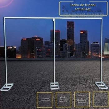 Stativ de fundal pentru nuntă, cadru telescopic, țeavă galvanizată, tijă de susținere întărită pentru perdele