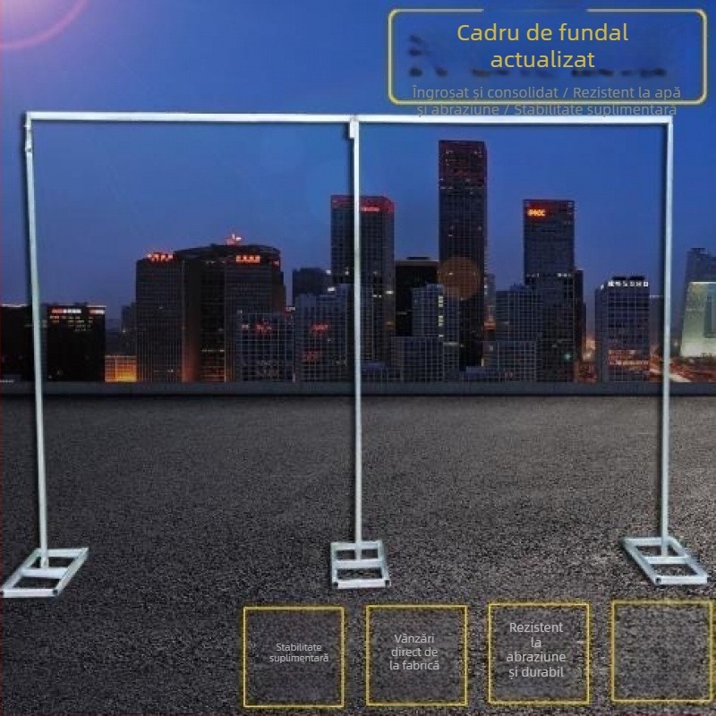 Stativ de fundal pentru nuntă, cadru telescopic, țeavă galvanizată, tijă de susținere întărită pentru perdele