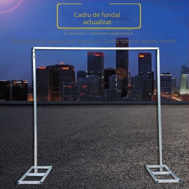 Stativ de fundal pentru nuntă, cadru telescopic, țeavă galvanizată, tijă de susținere întărită pentru perdele
